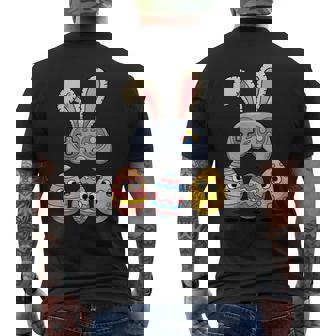 面白いイースタービデオゲームコントローラーと卵 メンズTシャツ バックプリント - Kawaiitshirt