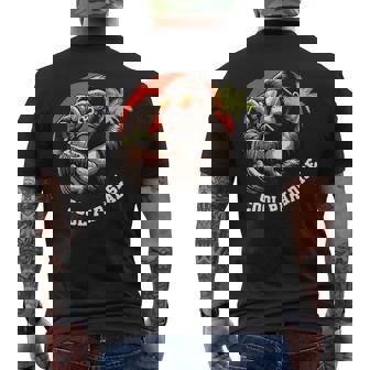 面白いゴリラココナッツグラフィックデザインギフトアイデア メンズTシャツ バックプリント - Kawaiitshirt