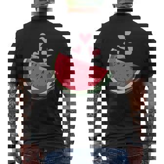 面白いスイカ ハワイアンビーチバケーション ラブスイカ メンズTシャツ バックプリント - Kawaiitshirt