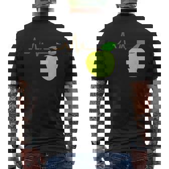 面白いハートビートekgアップルフルーツフルーツアップルギフト メンズTシャツ バックプリント - Kawaiitshirt