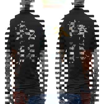 面白いバドミントン猫 メンズTシャツ バックプリント - Kawaiitshirt