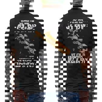 面白いバリトンサックスのデザイン私はサックスを持っています メンズTシャツ バックプリント - Kawaiitshirt