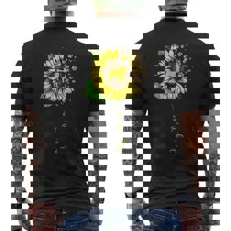 面白いパグママ ひまわり 母の日 パグ 犬好き メンズTシャツ バックプリント - Kawaiitshirt