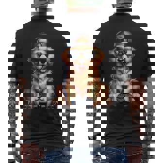 面白いビデオゲーム グラフィック イエロー ラブラドール犬 遊ぶゲーム メンズTシャツ バックプリント - Kawaiitshirt