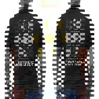 面白いムーンアート メンズ レディース キッズ ムーンフェイズ 宇宙科学 メンズTシャツ バックプリント - Kawaiitshirt