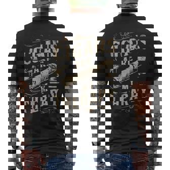 面白いユーモア葉巻は私のセラピー愛好家のお父さんです メンズTシャツ バックプリント - Kawaiitshirt