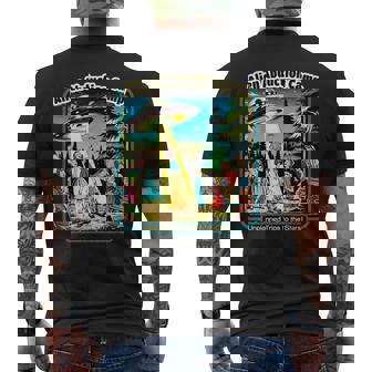 面白いヴィンテージエイリアン誘拐キャンプ Ufoエイリアン メンズTシャツ バックプリント - Kawaiitshirt