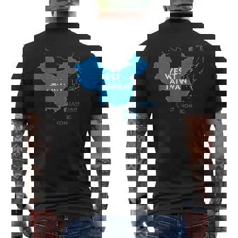 面白い中国地図西台湾 メンズTシャツ バックプリント - Kawaiitshirt