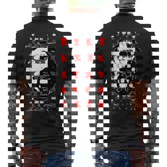 面白い太極拳猫が陰陽のデザインを動かす メンズTシャツ バックプリント - Kawaiitshirt