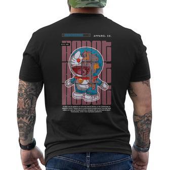 面白い日本のアニメスタイルアート ビンテージアニメ ロボットアートアニメ メンズTシャツ バックプリント - Kawaiitshirt