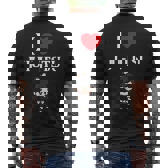 面白い柔術スポーツミニマリストかわいいシンプル柔術 I Love Jiu Jitsu メンズTシャツ バックプリント - Kawaiitshirt