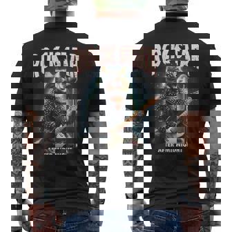 面白い猫 ギタリスト エレクトリックギター ロックスター 猫 メンズTシャツ バックプリント - Kawaiitshirt