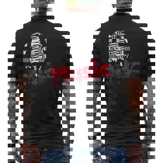 音楽 マイク ヘッドホン 日常 テキスト シンプル レトロ メンズTシャツ バックプリント - Kawaiitshirt