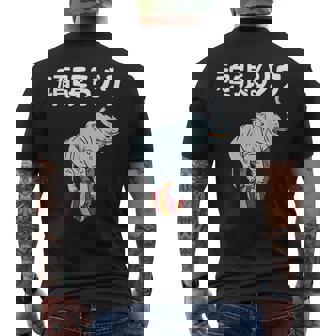 頑張るゾウ がんばるぞう ダジャレ ゾウ 動物好き ジョーク 高校受験 大学受験 試験 合格 かわいい おやじギャグ メンズTシャツ バックプリント - Kawaiitshirt