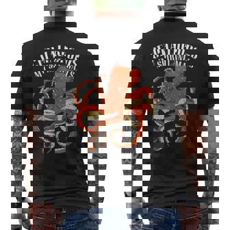 頭足類 タコ イカ 大ダコ 海洋学 メンズTシャツ バックプリント - Kawaiitshirt
