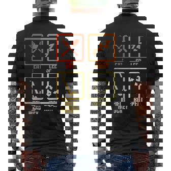 食べる寝るフィールドホッケーの繰り返し メンズTシャツ バックプリント - Kawaiitshirt