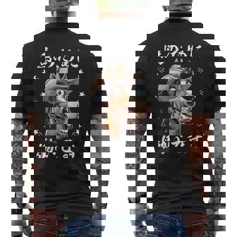 馬のために働いてます メンズTシャツ バックプリント - Kawaiitshirt