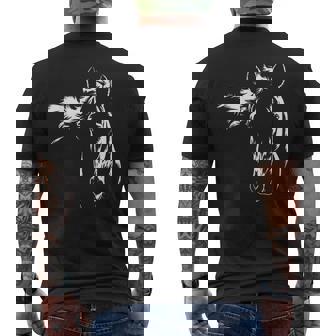 馬好きのためのエレガントな馬のシルエットのグラフィックアートデザイン。 メンズTシャツ バックプリント - Kawaiitshirt