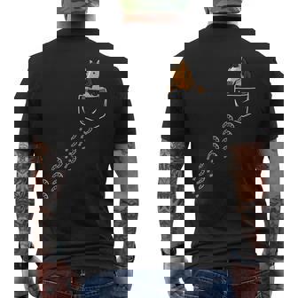 馬好き乗馬ポケット馬 メンズTシャツ バックプリント - Kawaiitshirt