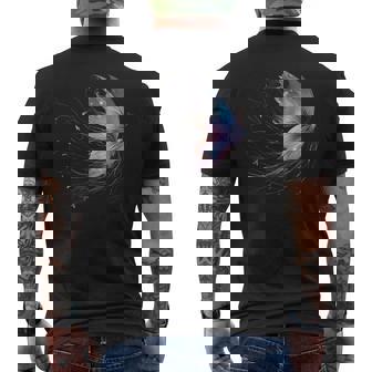 魔法の蝶 神秘的な蝶 銀河 星 メンズTシャツ バックプリント - Kawaiitshirt