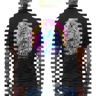 鮮やかなユニコーン マジック ファンタジー ムーンライト メンズTシャツ バックプリント - Kawaiitshirt