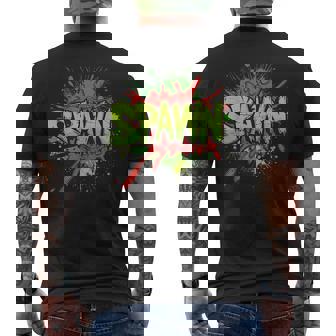 鮮やかな色とクールなスポーンステートメントコスチューム。 メンズTシャツ バックプリント - Kawaiitshirt