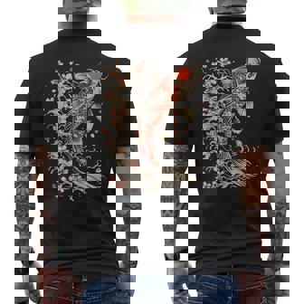 鯉 アジアン 鯉 錦鯉 魚 さくら 桜 季節 メンズTシャツ バックプリント - Kawaiitshirt