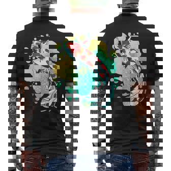 鯉 鯉 ジャパン 鯉 魚 エステ ベイパーウェーブ メンズTシャツ バックプリント - Kawaiitshirt