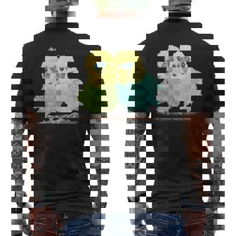 鳥 インコ かわいい ペット おもしろ 動物 イラスト メンズTシャツ バックプリント - Kawaiitshirt