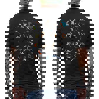 鳥類 鳥 動物 図 バードウォッチング 贈り物 鳥類学者 メンズTシャツ バックプリント - Kawaiitshirt