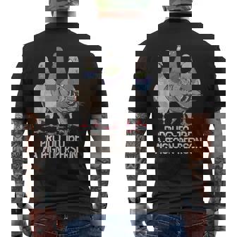 鳩の人であることを誇りに思う鳩好き。 メンズTシャツ バックプリント - Kawaiitshirt