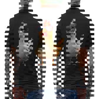 鶏 農家 農家 甘い 鶏 メンズTシャツ バックプリント - Kawaiitshirt