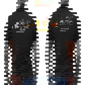 おもしろ 鶏の一生 Ovolution 食物連鎖 メンズTシャツ バックプリント - Kawaiitshirt