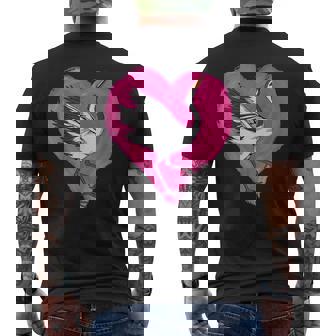 鶴 ハートデザインラブ 鶴 恋人 鶴 メンズTシャツ バックプリント - Kawaiitshirt