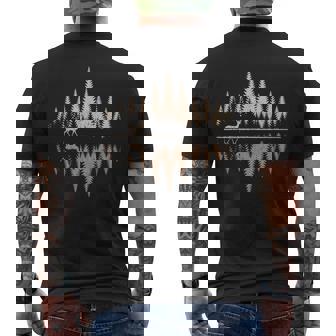 鹿、野生動物・アウトドア、森林・樹木の反射、鹿 メンズTシャツ バックプリント - Kawaiitshirt