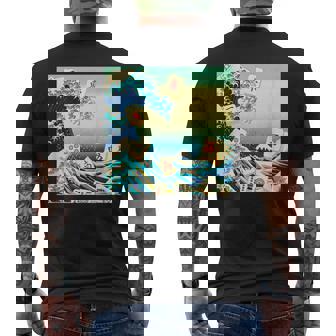 麻雀 おもしろ グッズ 服 筆文字 面白いtシャツ 文字入り 面白い 文字 ネタ メンズ 葛飾北斎 浮世絵 風 メンズTシャツ バックプリント - Kawaiitshirt