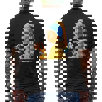 麻雀 牌 おもしろ ネタ フェルメール グッズ 服 面白いtシャツ 面白い メンズ 雀士 プレゼント おしゃれ メンズTシャツ バックプリント - Kawaiitshirt