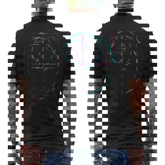 黄金比のティールとパープル メンズTシャツ バックプリント - Kawaiitshirt