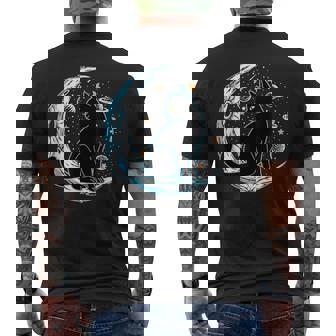 黒猫 三日月 セーラームーンフェイズ 占星術 ペット愛好家 メンズTシャツ バックプリント - Kawaiitshirt