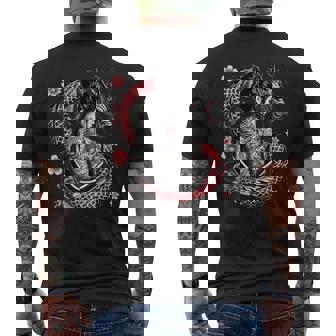 龍と刺青芸者 メンズTシャツ バックプリント - Kawaiitshirt