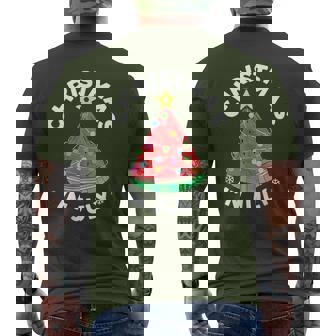 Christmas In July Watermelon Xmas Tree Summer Men's T-shirt Back Print - Thegiftio UK
