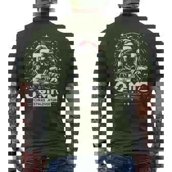 Cosmic Christmas Adventure ヴィンテージ宇宙飛行士サンタスペース メンズTシャツ バックプリント - Kawaiitshirt