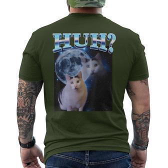 Huh Dank Cat Meme Ugly Goofy Ahh Cats Stupid Men's T-shirt Back Print - Thegiftio UK