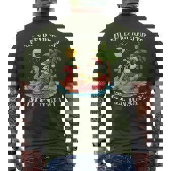 Mid-Year Report Still Naughty Christmas In July Santa Men's T-shirt Back Print - Thegiftio UK