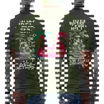 Mid Year Report Still Naughty Santa Summer Christmas In July Men's T-shirt Back Print | Mazezy