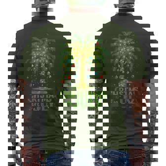 Palm Tree Lights Beach Summer Vacation Christmas In July Men's T-shirt Back Print - Thegiftio UK