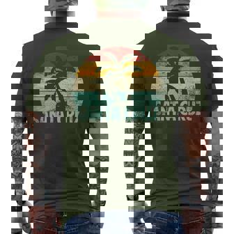 Santa Cruzintage Retro Palmera Puesta Deol California Beach Camiseta Hombre Estampado Espalda - Regaloses