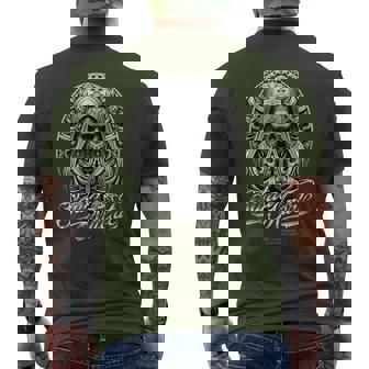 Santa Muerte En Oración Amuleto Ovaladoanta Muerte Camiseta Hombre Estampado Espalda - Regaloses