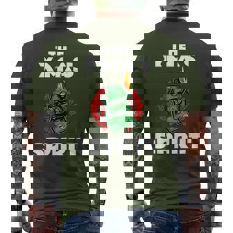 面白いクリスマス「The Xmaspirit」グラフィック メンズTシャツ バックプリント - Kawaiitshirt