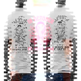 10月にはピンクリボンデザインの乳がんウォークを着用 メンズTシャツ バックプリント - Kawaiitshirt